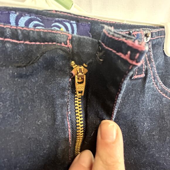 Angels SKIRT Vintage Stretch Blue Denim Size 9 Jr Made in Hong Kong - Picture 3 of 12